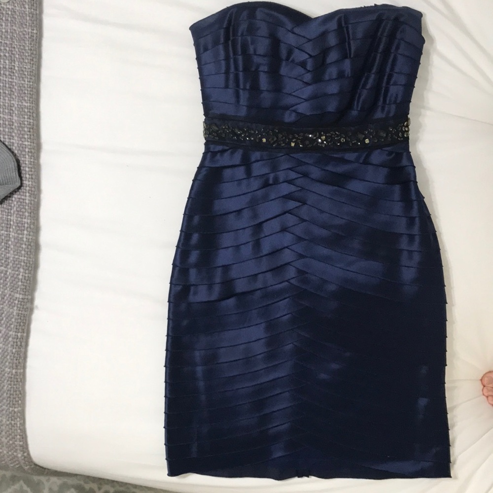 BCBG Strapless Navy Dress